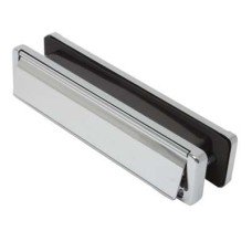 Fab & Fix - uPVC/Timber - Nu-Mail Letter Plate - 310 x 68mm - Door Thickness 20-40mm - Bright Chrome