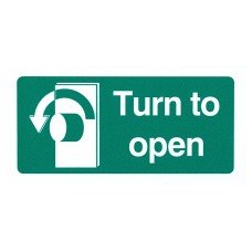 Exel Turn to Open Anti Clockwise Sign - 100 x 50mm - Rigid Plastic