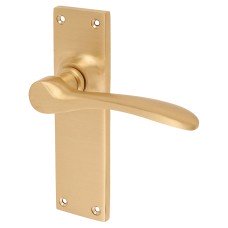 Hampstead Satin Brass Latch Door Handle - Buckingham Range - 152 x 41mm