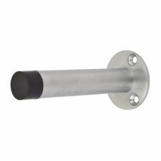 Exel Round Base Projection Door Stop - 80mm Projection - Satin Chrome
