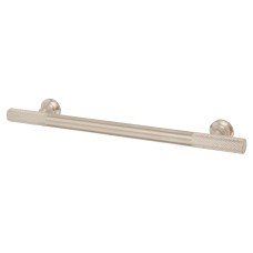 Exel York 12mm Partially Knurled T-Bar Cabinet Pull Handle - 160mm Centres - Satin Nickel