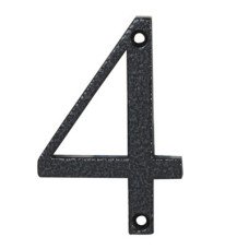 76mm Screw Fix Door Numeral - 4 - Antique Black Iron 76mm Screw Fix Door Numeral - 4 - Antique Black Iron