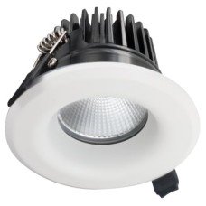 Integral LED Lux Fire 6W IP65 Fire Rated 36° LED Dimmable Fixed Downlight - 3000K Warm White - White