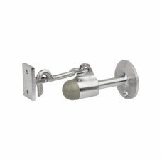 Horizontal Door Stop & Holder - 91 x 51mm - Satin Chrome