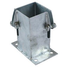 TIMCO Flush Fit Bolt Down Fence Post Shoe - Bolt Secure - 75 x 75mm - Galvanised