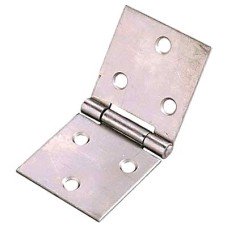 Uncranked Knuckle Backflap Cabinet Hinge - 30 x 80 x 1mm - Self Colour Steel - Pair