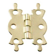 Butterfly Cabinet Hinge - 50 x 41 x 1mm - Polished Brass - Pair