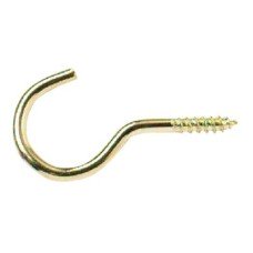 Unshouldered Cup Hook - 25mm Hook - Electro Brass - Pack of 10 Unshouldered Cup Hook - 25mm Hook - Electro Brass - Pack of 10