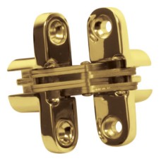 Exel Concealed Hinge - 117 x 25mm - Polished Brass - Pair