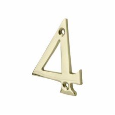 76mm Screw Fix Door Numeral - 4 - Polished Brass 76mm Screw Fix Door Numeral - 4 - Polished Brass