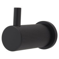 Alexander & Wilks Brunel Diamond Reeded Single Coat Hook - 48 x 25mm - Matt Black Alexander & Wilks Brunel Diamond Reeded Single Coat Hook - 48 x 25mm - Matt Black