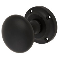 Exel Victorian Mortice Door Knob - 57mm Rose Diameter - Matt Black