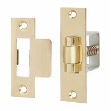 Heavy Duty Adjustable Roller Catch - 22 x 76mm Faceplate - Polished Brass