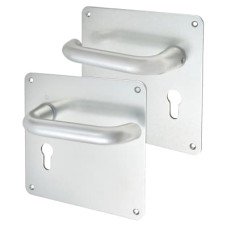 Exel Satin Aluminium 20mm Return to Door Euro Lock Door Handle - 160 x 160mm