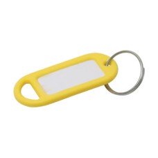 Key Ring Tag - 48 x 21mm - Yellow - Pack of 10