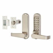 Borg BL5401 Push Button Code Lock and Tubular Latch - Stainless Steel