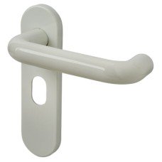 Hoppe AR600/24 Diamond White Nylon Steel Core Safety Oval Door Handle - 48.5mm c/c - Paris Range