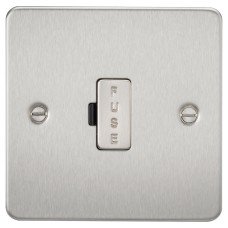 Knightsbridge 13A 1 Gang Flat Plate Unswitched Fused Spur - Brushed Chrome