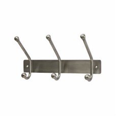 Jedo Hat & Coat Hook Rail - 250 x 40mm - 3 Hooks - Satin Stainless Steel Jedo Hat & Coat Hook Rail - 250 x 40mm - 3 Hooks - Satin Stainless Steel