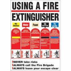 Exel Using a Fire Extinguisher Safety Poster - 420 x 600mm
