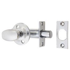 British Pattern Door Rack Bolt & Oval Turn - Polished Chrome