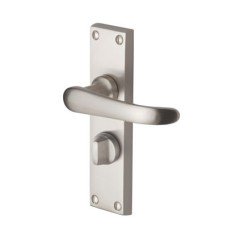 Heritage Brass by M Marcus Satin Nickel Privacy Door - Short Plate - Windsor Range - 119 x 40mm
