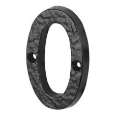 Olde Forge 76mm Screw Fix Door Numeral - 0 - Antique Black Iron