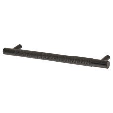 Alexander & Wilks Brunel 12mm Knurled T-Bar Cabinet Pull Handle - 160mm Centres - Matt Black