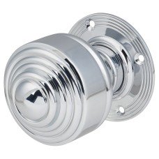 Hampstead Edwardian Stepped Mortice/Rim Door Knob - 60mm Rose Diameter - Polished Chrome