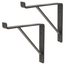 Olde Forge Steel Scaffold Board Shelf Bracket - Type 1 - 236 x 234 x 40mm - Matt Lacquered Iron