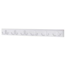 Exel Double Coat Hook Rail - 685 x 70 x 15mm - 6 Hooks - White Board with Polished Chrome Hooks