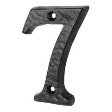 Olde Forge 76mm Screw Fix Door Numeral - 7 - Antique Black Iron