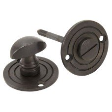From The Anvil Reeded Bathroom Turn & Release - 50mm Diameter - Aged Bronze