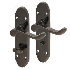 Exel Black Nickel Victorian Summer Scroll Bathroom Door Handle - 168 x 40mm Exel Black Nickel Victorian Summer Scroll Bathroom Door Handle - 168 x 40mm