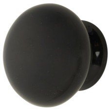 Hampstead Ceramic/Porcelain Round Cabinet Knob - 35mm Diameter - Black