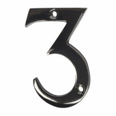 Exel 76mm Screw Fix Door Numeral - 3 - Black Nickel