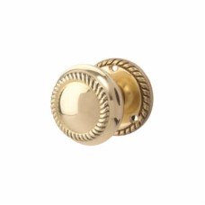 Exel Georgian Rope Edge Mortice Door Knob - 57mm Rose Diameter - Polished Brass