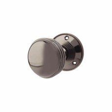 Exel Ringed Mortice Door Knob - 65mm Rose Diameter - Black Nickel