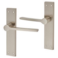 Exel Satin Nickel Latch Door Handle - Farley Range - 200 x 42mm
