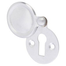 Hampstead Victorian Covered Escutcheon - 32mm Diameter - Keyhole - Satin Chrome