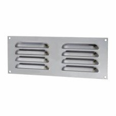 Exel Hooded Louvre Vent - 242 x 89mm - 3973mm² Free Air Flow - Polished Stainless Steel