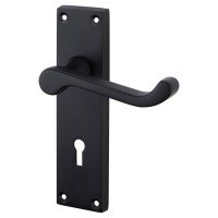 Matt Black Victorian Scroll Keyhole Lock...
