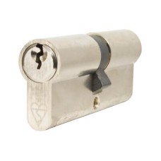 Yale 1 Star 6 Pin Kitemarked 80mm Euro Double Cylinder - 40 + 40mm - Pol Nickel - Keyed Alike - Pair