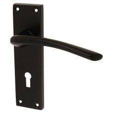 Exel Matt Black Keyhole Lock Door Handle - Rimini Range - 151 x 42mm