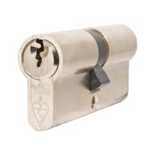 Yale 1 Star 6 Pin Kitemarked 90mm Euro Double Cylinder - 45 + 45mm - Pol Nickel - Keyed Alike - Pair