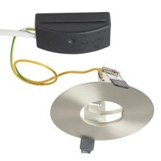 Integral LED Evofire 50W IP65 Fire Rated LED Fixed Downlight - 70-100mm Cut-out - Satin Nickel