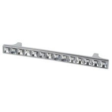 Exel Cut Square Glass T-Bar Cabinet Pull Handle - 96mm Centres - Polished Chrome