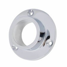 38mm Heavy Solid Brass Round Tube Hanging Rail End Socket - Polished Chrome 