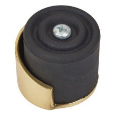 Exel Round Floor Mounted Door Stop - 30 x 35mm - Polished Brass
