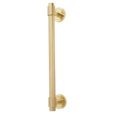 Exel T-Bar Door Pull Handle on Rose - Screw Fix - 300mm Centres - Satin Brass
